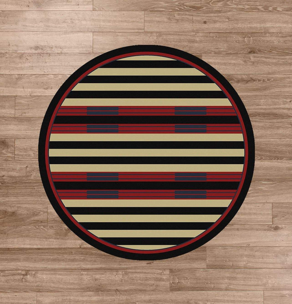 Big Chief Multi Stripe 8' ROund Area Rug made in the USA - Your Western Decor