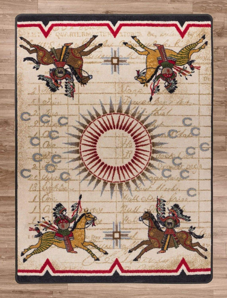 Native battle area rug. Made in the USA. Your Western Decor