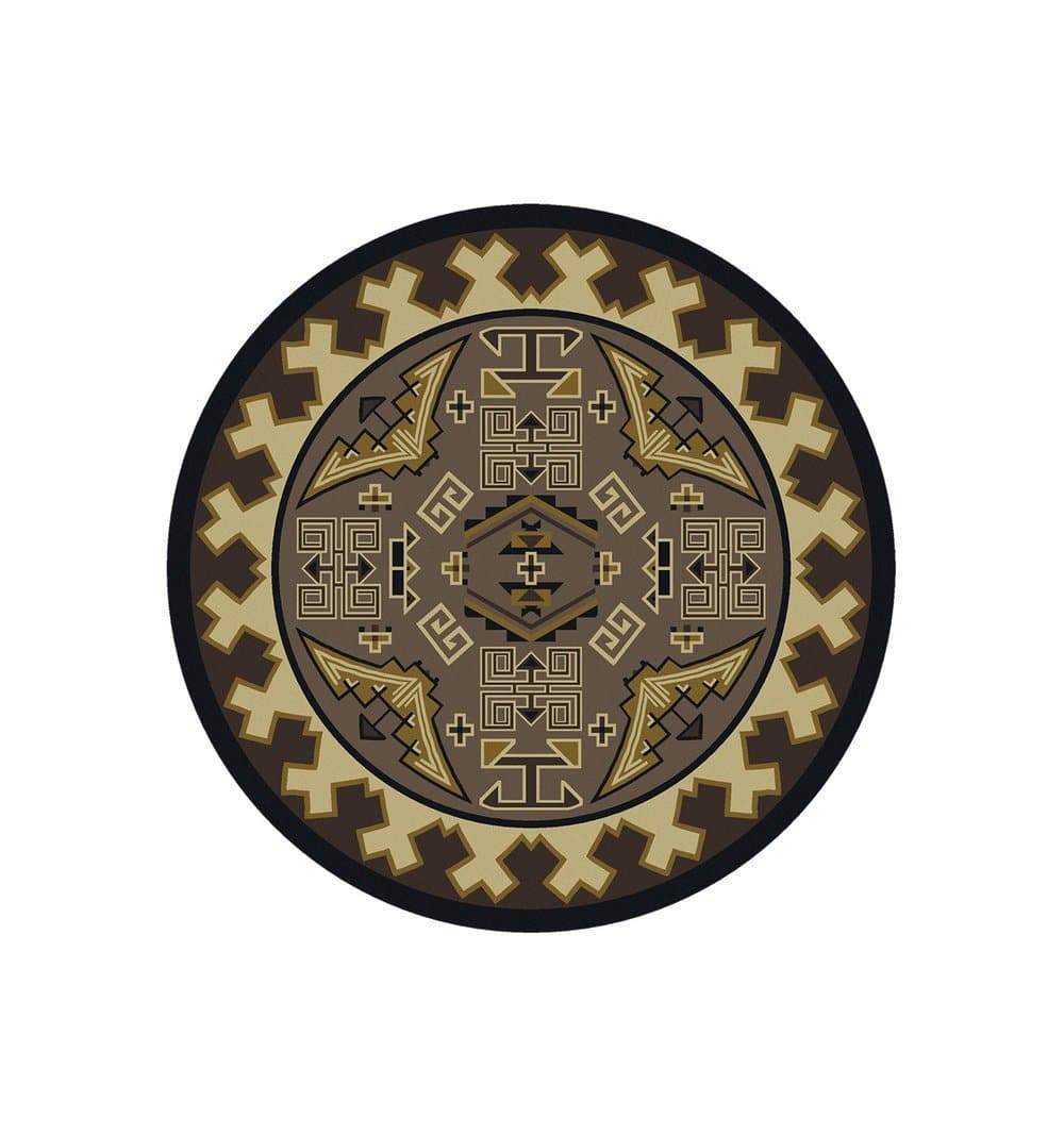 Trader Blanket 8' Round Area Rug - Sand - Made in the USA - Your Western Decor, LLC