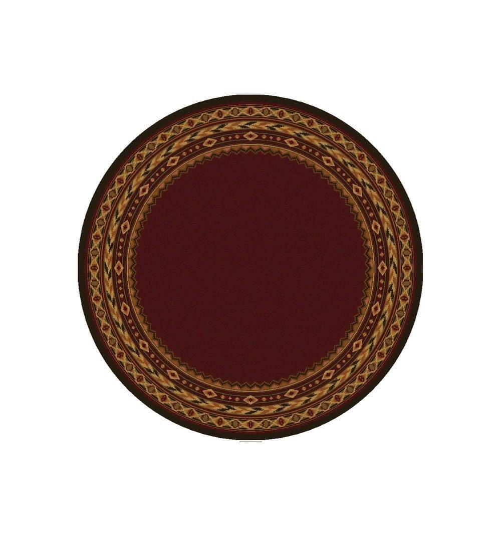 Cimarron Red 8' Round Area Rug made in the USA - Your Western Decor