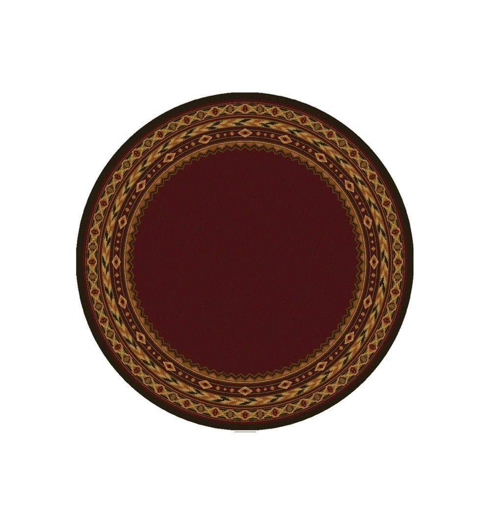 Cimarron Red 8' Round Area Rug made in the USA - Your Western Decor