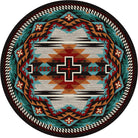 Rustic Cross - Electric 8' Round Area Rug - Your Western Decor, LLC