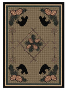 Pine Cone & Bears Area Rugs - Made in the USA - Your Western Decor