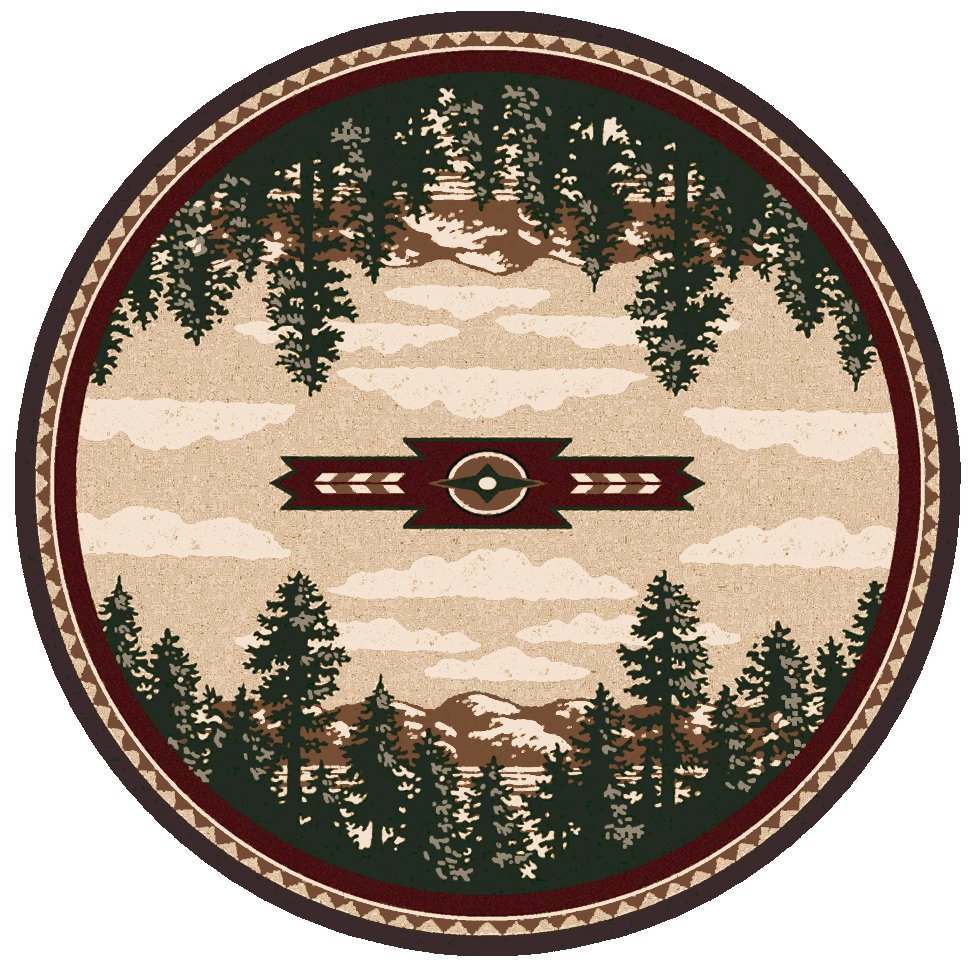 Autumn Point Cabin 8' Round Area Rugs - Your Western Decor