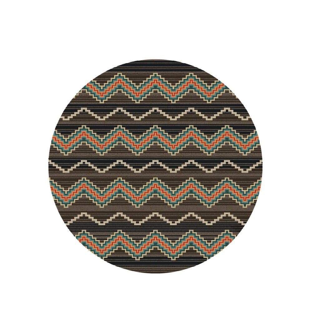 Trapper Brown 8' Round Area Rug - Made in the USA - Your Western Decor, LLC