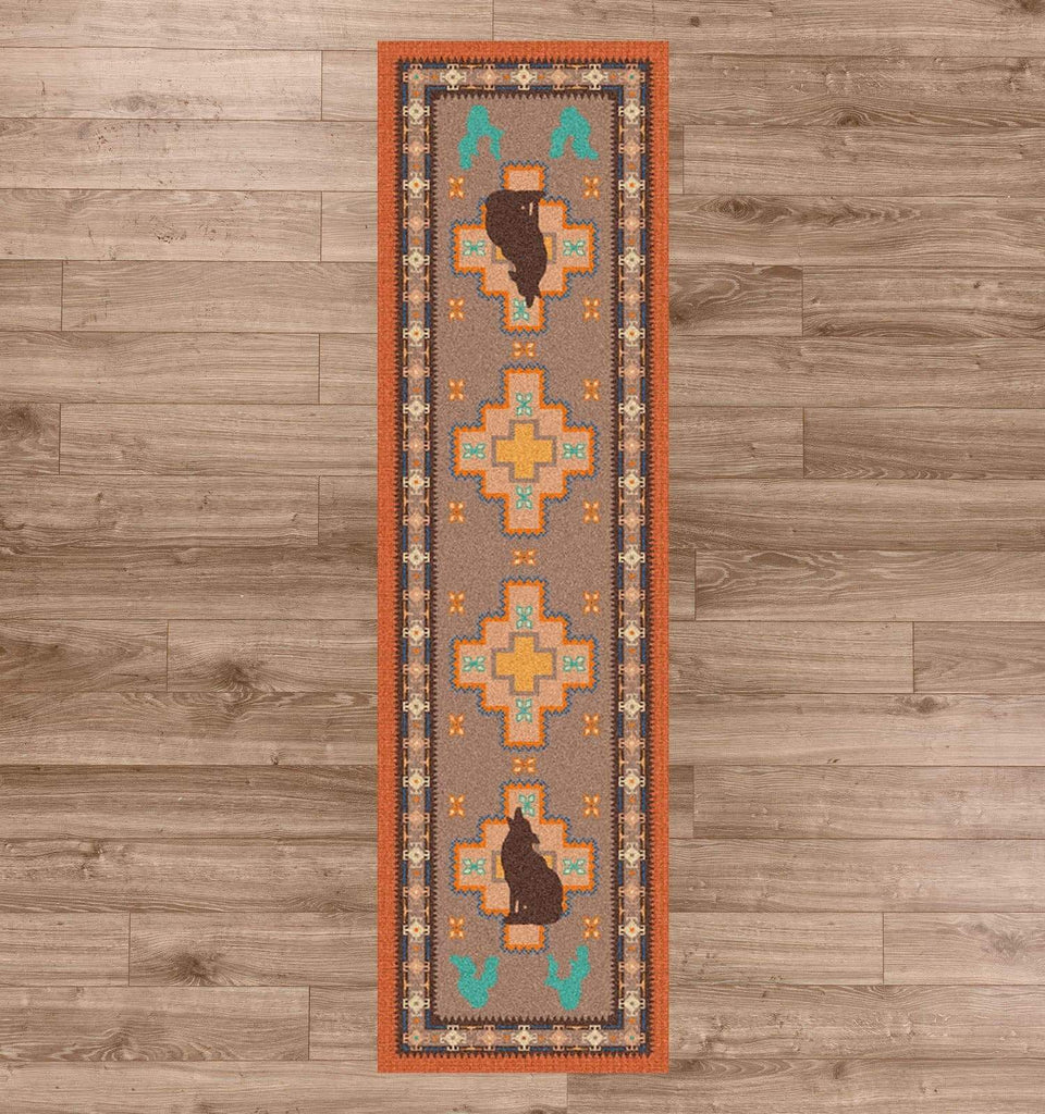 Southwest Coyote Floor Runner - Made in the USA - Your Western Decor