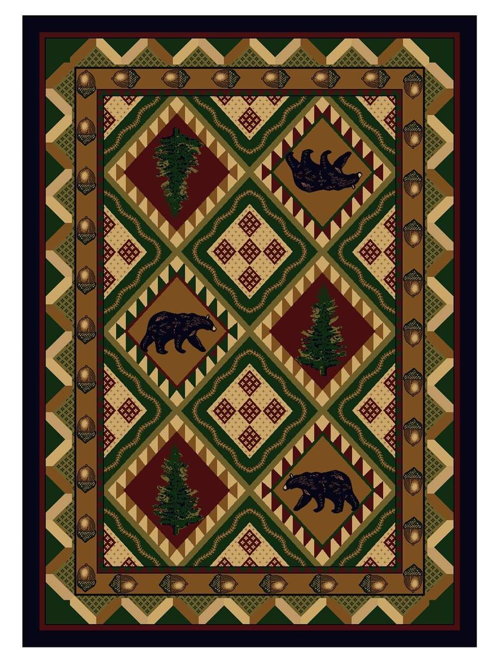 Quilted Forest Cabin Rugs - Made in the USA - Your Western Decor, LLC