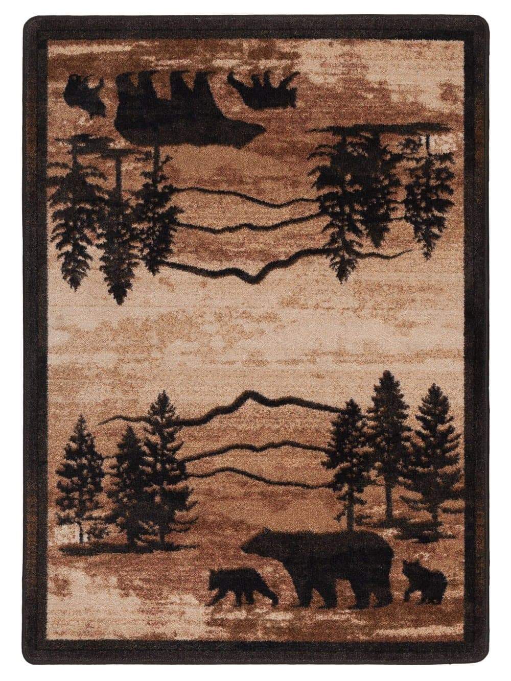 Mountain Shadow Bear Area Rug - Made in the USA - Your Western Decor