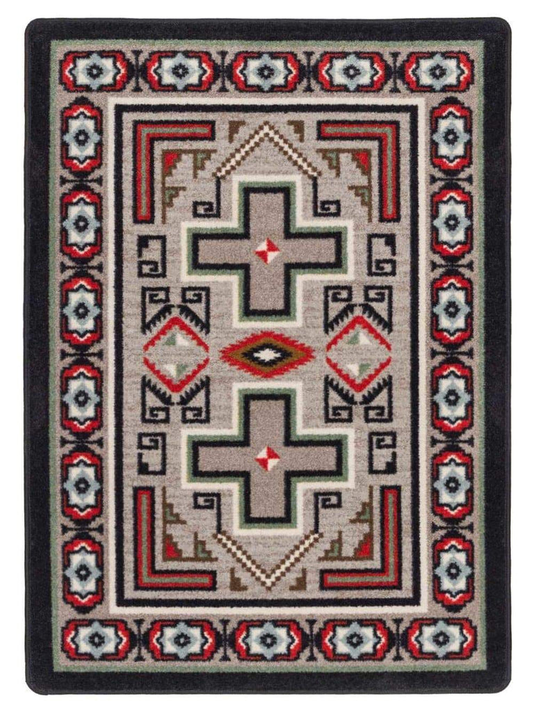 Red, tan, black, orange, beige western area rugs. Made in the USA. Your Western Decor, LLC