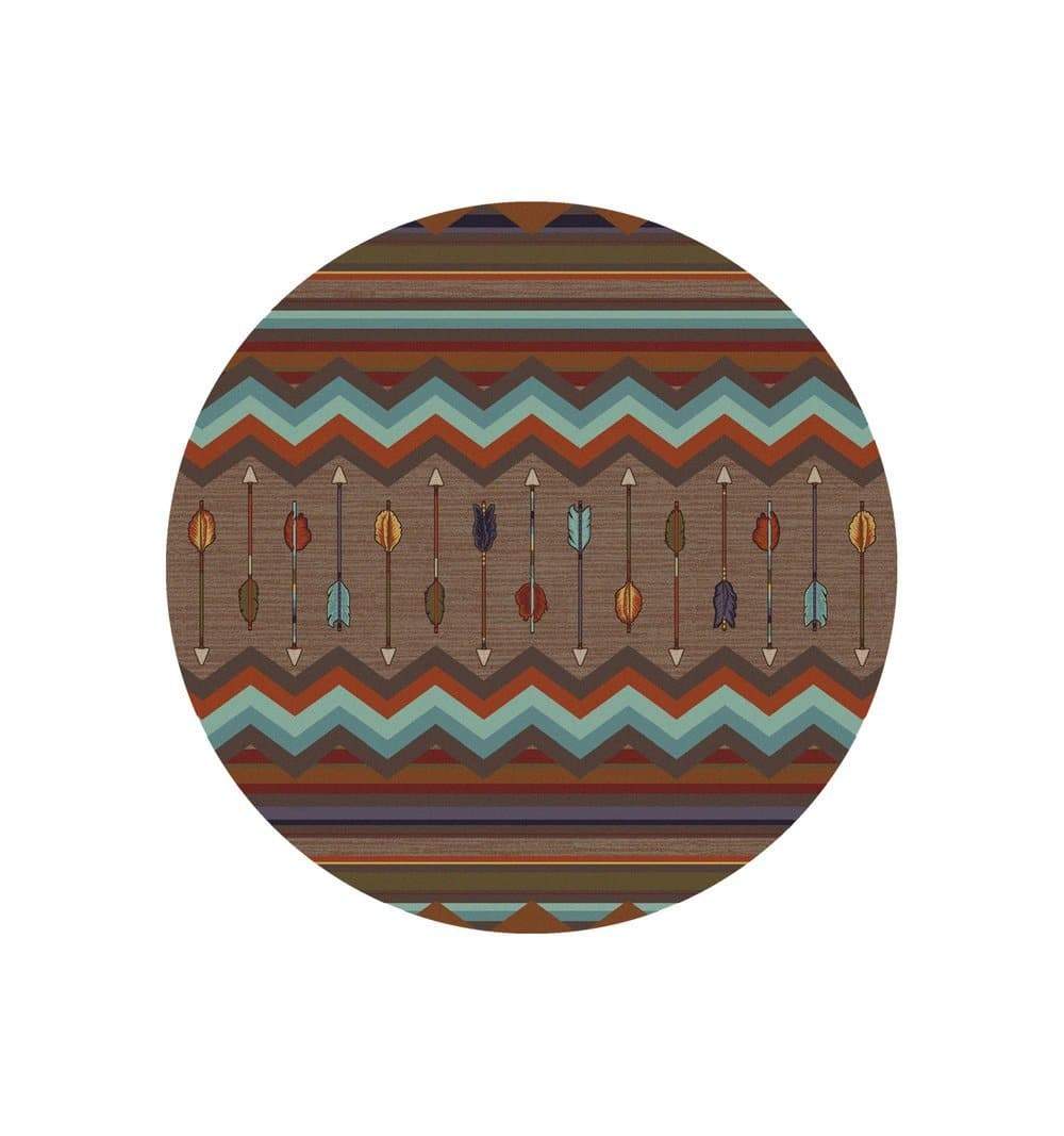 Cresting Fletcher Arrow 8' Round Area Rug - Your Western Decor, LLC