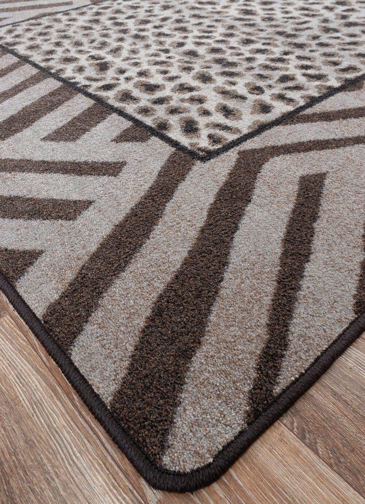Saharan Roots Leopard Area Rugs & Runner Corner Detail - Made in the USA - Your Western Decor