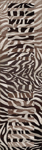 black and brown stripe zebra print runner rug. Made in the USA. Free Shipping. Your Western Decor