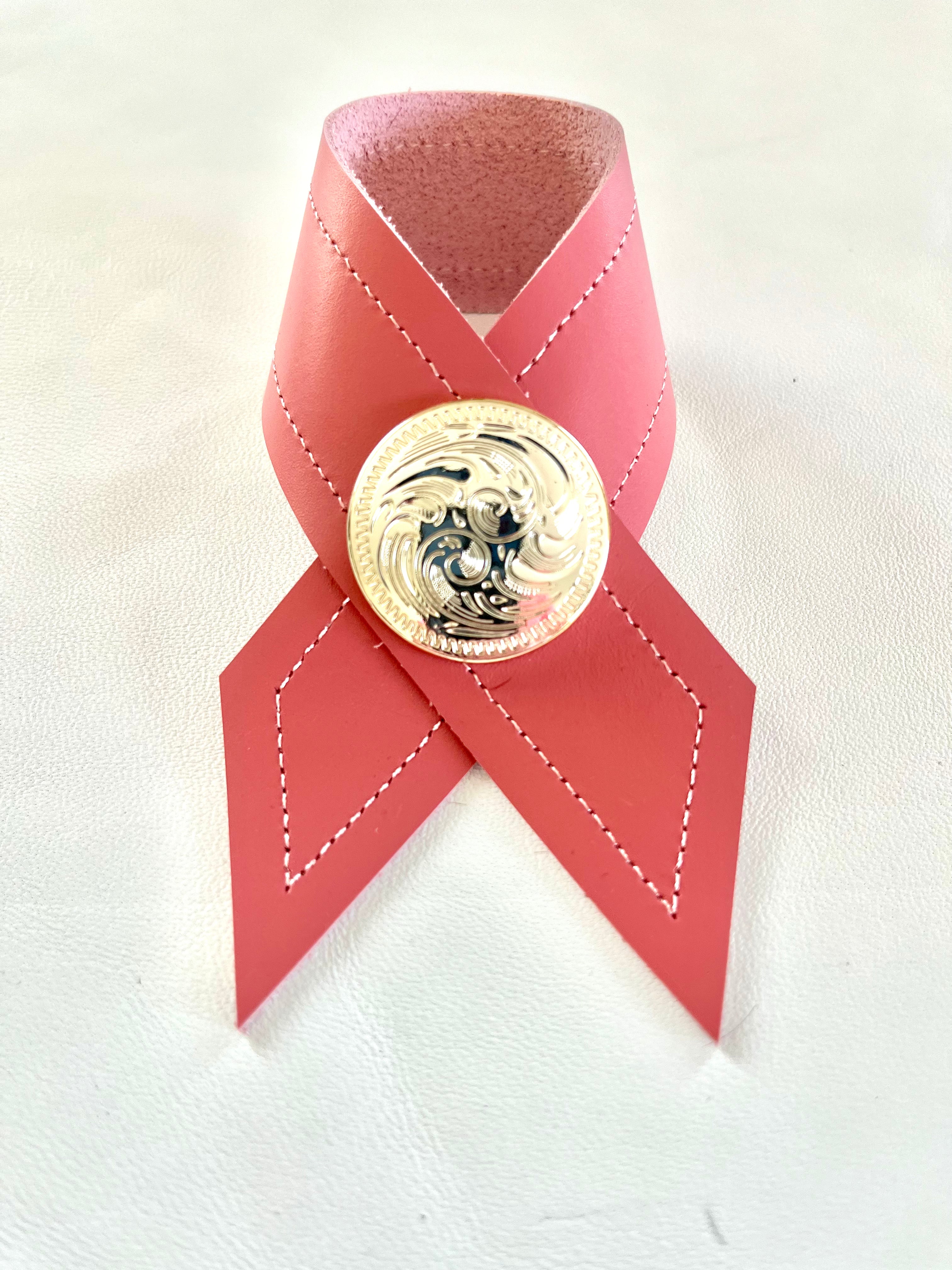 Cancer Awareness Leather Napkin Rings - Handmade by Your Western Decor in Oregon