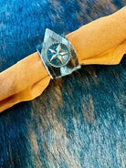 Lonestar Tri-Color Cowhide Napkin Rings handmade in the USA by Your Western Decor, Oregon