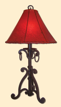16" Pyramid Raw Hide Lamp Shade Color Red - Your Western Decor