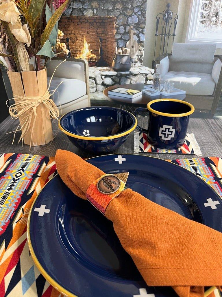 Navy Cross Enamelware Pendleton Dinnerware - Your Western Decor