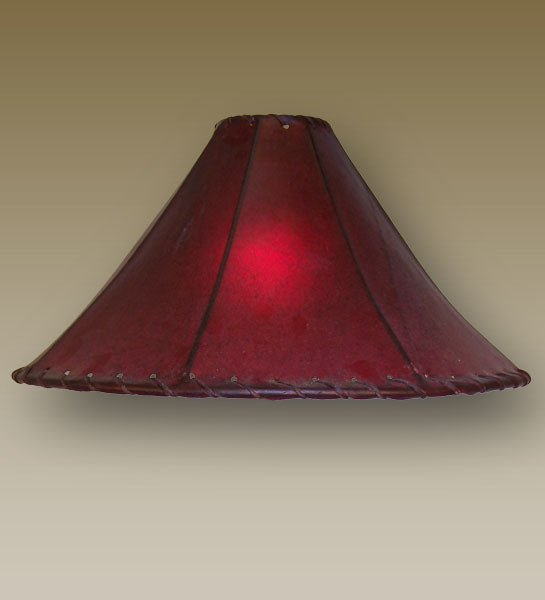20" Pyramid Raw Hide Lamp Shade Color Red - Your Western Decor