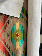 Taos Multi Southwestern Upholstery Fabric with white reverse - Your Western Decor