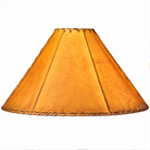 Rustic buckskin rawhide lamp shade size 24" with whip stitching, handmade in Mexico
