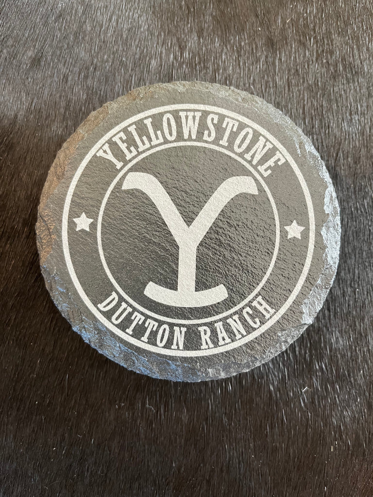 Yellowstone Dutton Ranch Engraved Slate Coasters - Your Western Decor