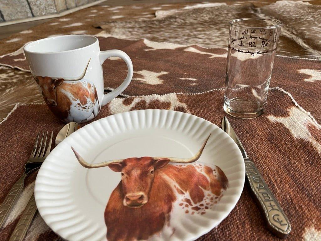 Western glassware, mug, plate, table linens and flatware from Your Western Decor