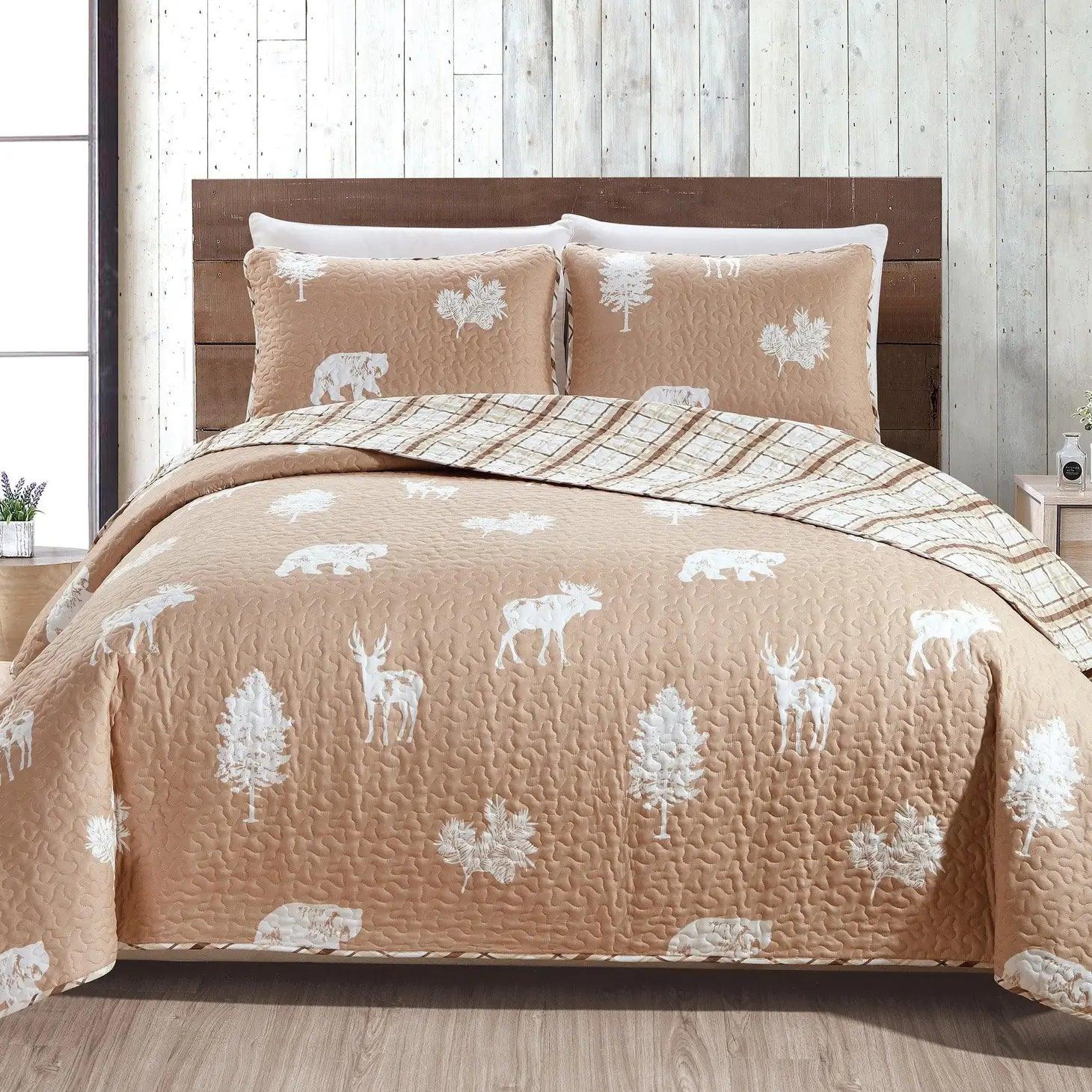 Wildlife Lodge Quilt Set Taupe - Your Western Decor