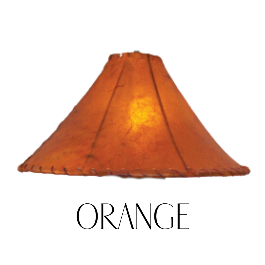 Dyed Rawhide Lamp Shade Orange - Your Western Decor