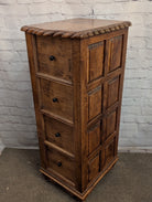 Western rope trim 4 drawer alder wood file cabinet - Your Western Decor