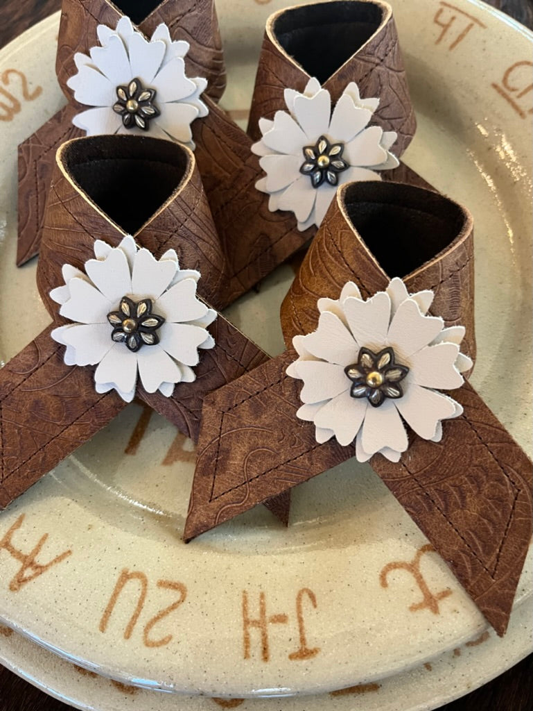 Custom made, hand-cut Denver Leather Western Napkin Rings - Made in Oregon by Randee McKague, Your Western Decor