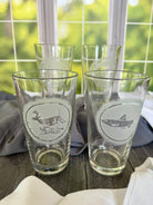 4-pc Deep-Etched Sand-Carved Wildlife Pint Glass Set - Your Western Decor