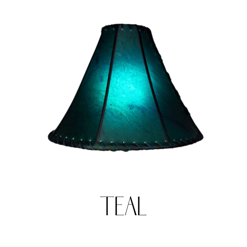Natural Raw Hide Lamp Shade Color Teal - Your western Decor