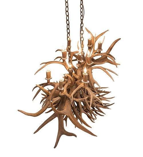 American made large oblong antler chandelier top view - Your Western Decor