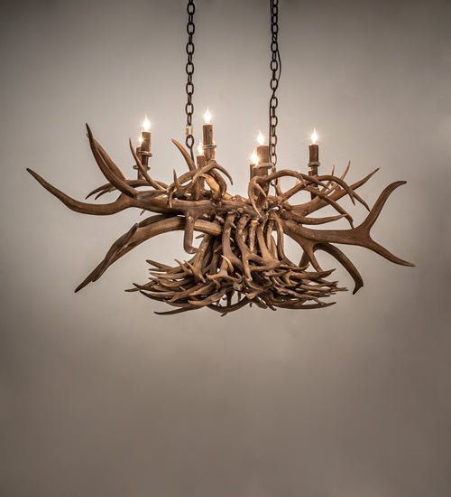 American made large oblong antler chandelier - Your Western Decor