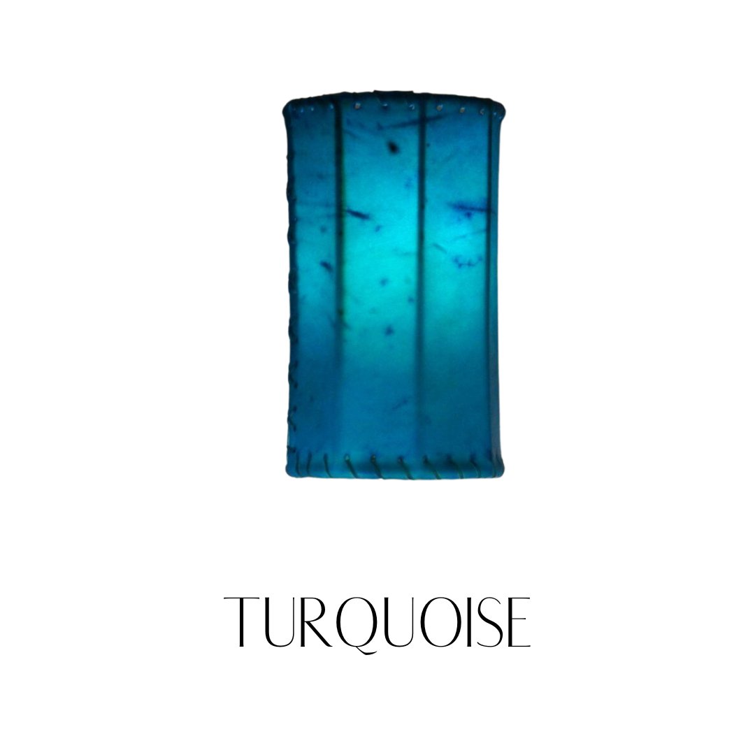 Dyed Rawhide Lamp Shade Turquoise - Your Western Decor