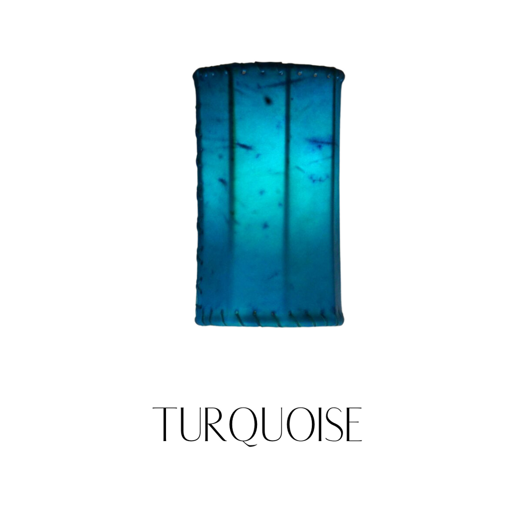 Natural Raw Hide Lamp Shade Color Turquoise - Your western Decor