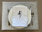 Grey Cowhide Placemat with Horse Embroidered Napkin - Your Western Decor