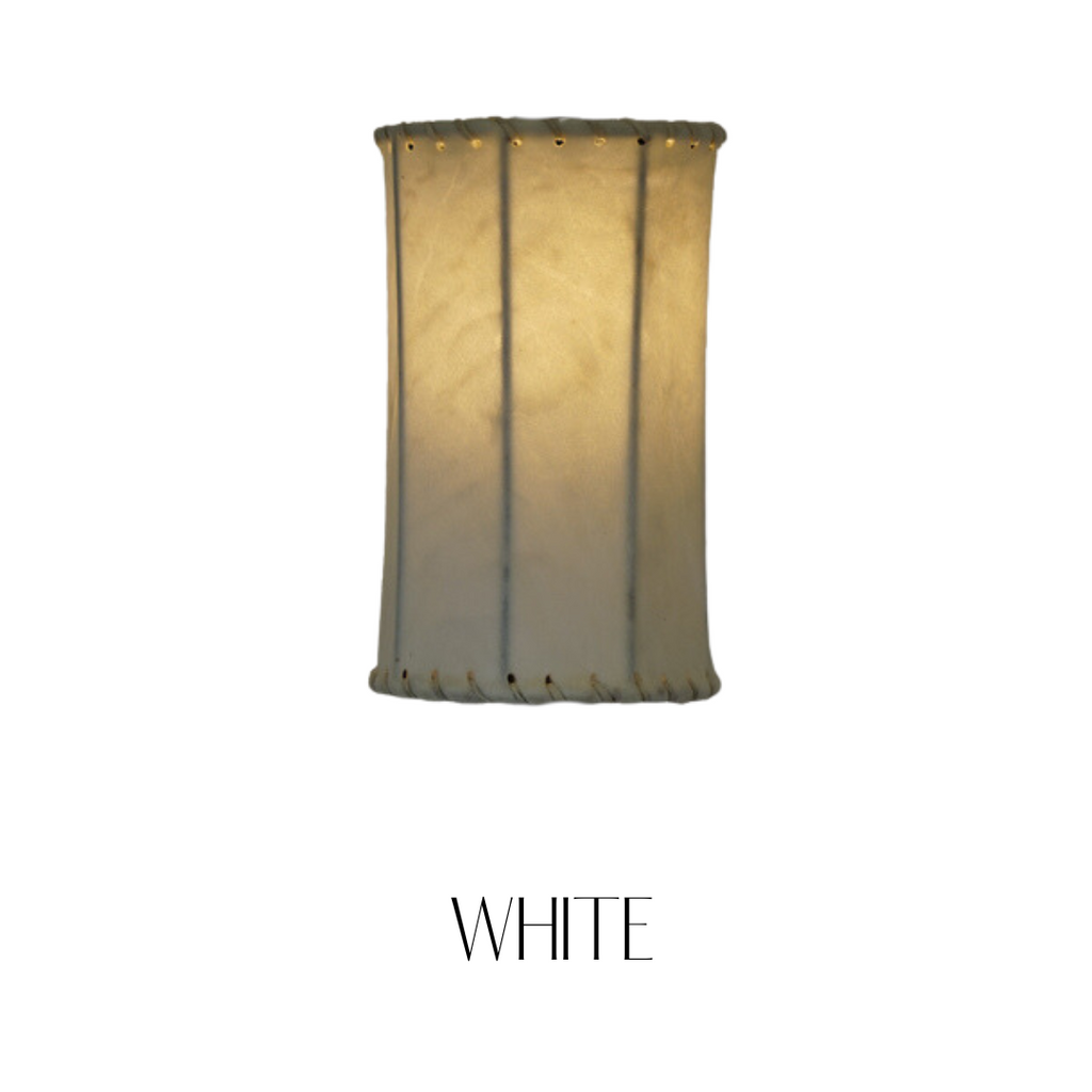 Natural Raw Hide Lamp Shade Color White - Your Western Decor