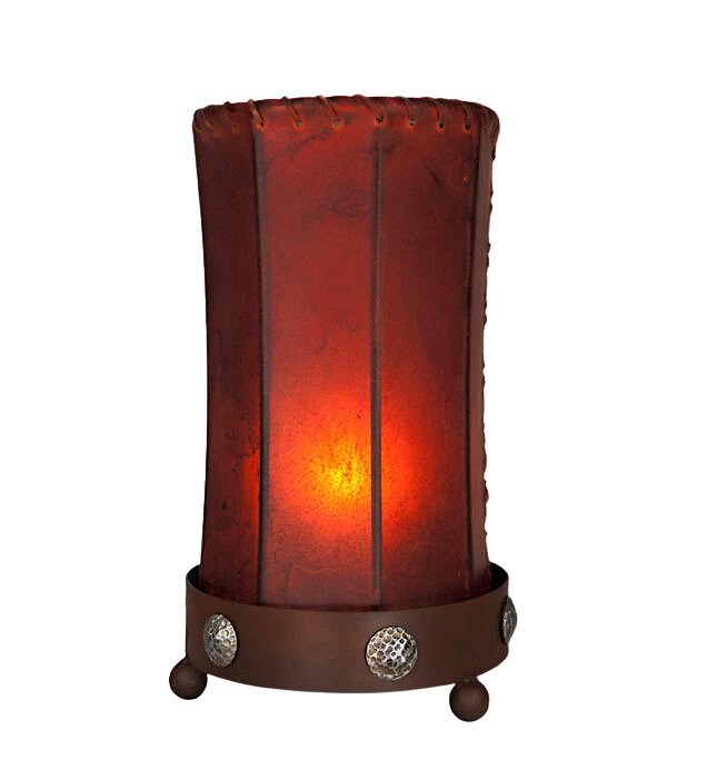 Hand forged Mexican Clavos Lamp with Rawhide Shade - Your Western Decor