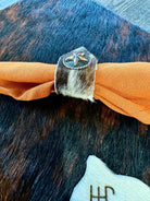 Lonestar Tri-Color Cowhide Napkin Rings handmade in the USA by Your Western Decor, Oregon