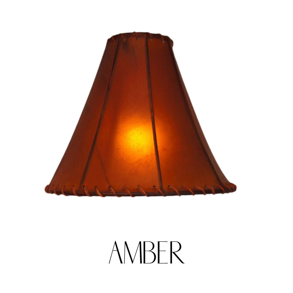 Dyed Rawhide Lamp Shade Amber - Your Western Decor