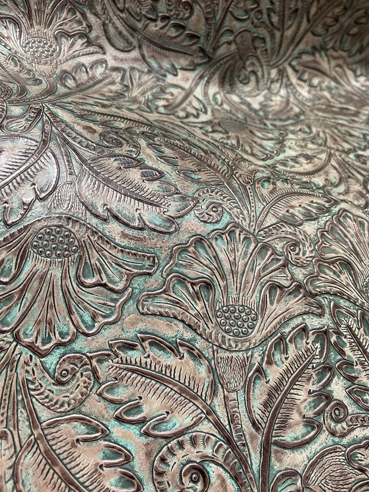 Autumn Turquoise Embossed Leather - Your Western Decor