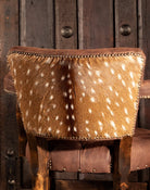 Axis Hide & Leather Upholstered Castor Chair back detail - Your Western Decor