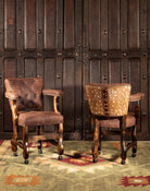 Axis Hide & Leather Upholstered Castor Chairs - American Made Dining Furniture - Your Western Decor