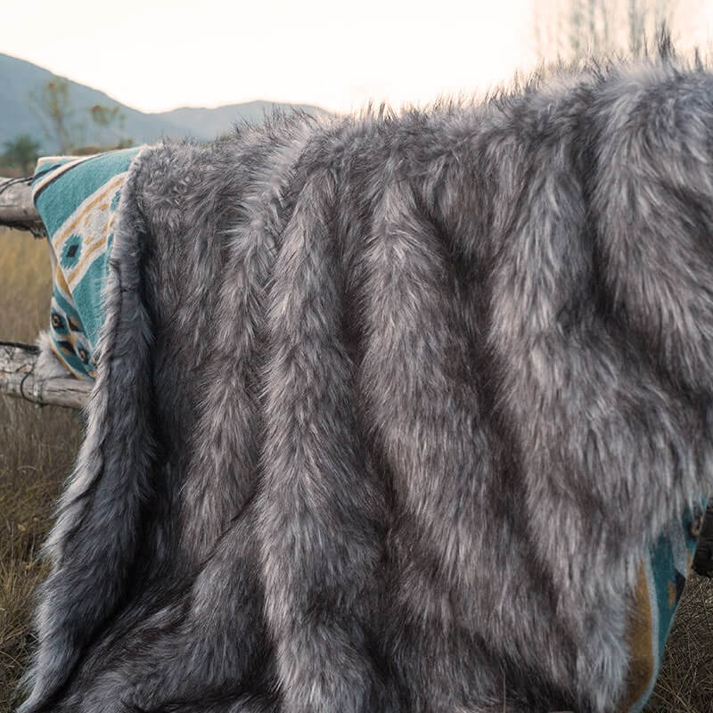 Faux Fur Aztec Blanket - Your Western Decor