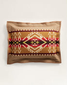 Beacon Rock Reversible Pillow Sham - Wool & Cotton - Geometric Design - Tans, Red & Green - Your Western Decor