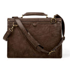 Benjamin Walnut Leather Executive Briefcase back - Your Western Decor