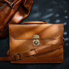 Benjamin Hickory Leather Executive Briefcase - Your Western Decor