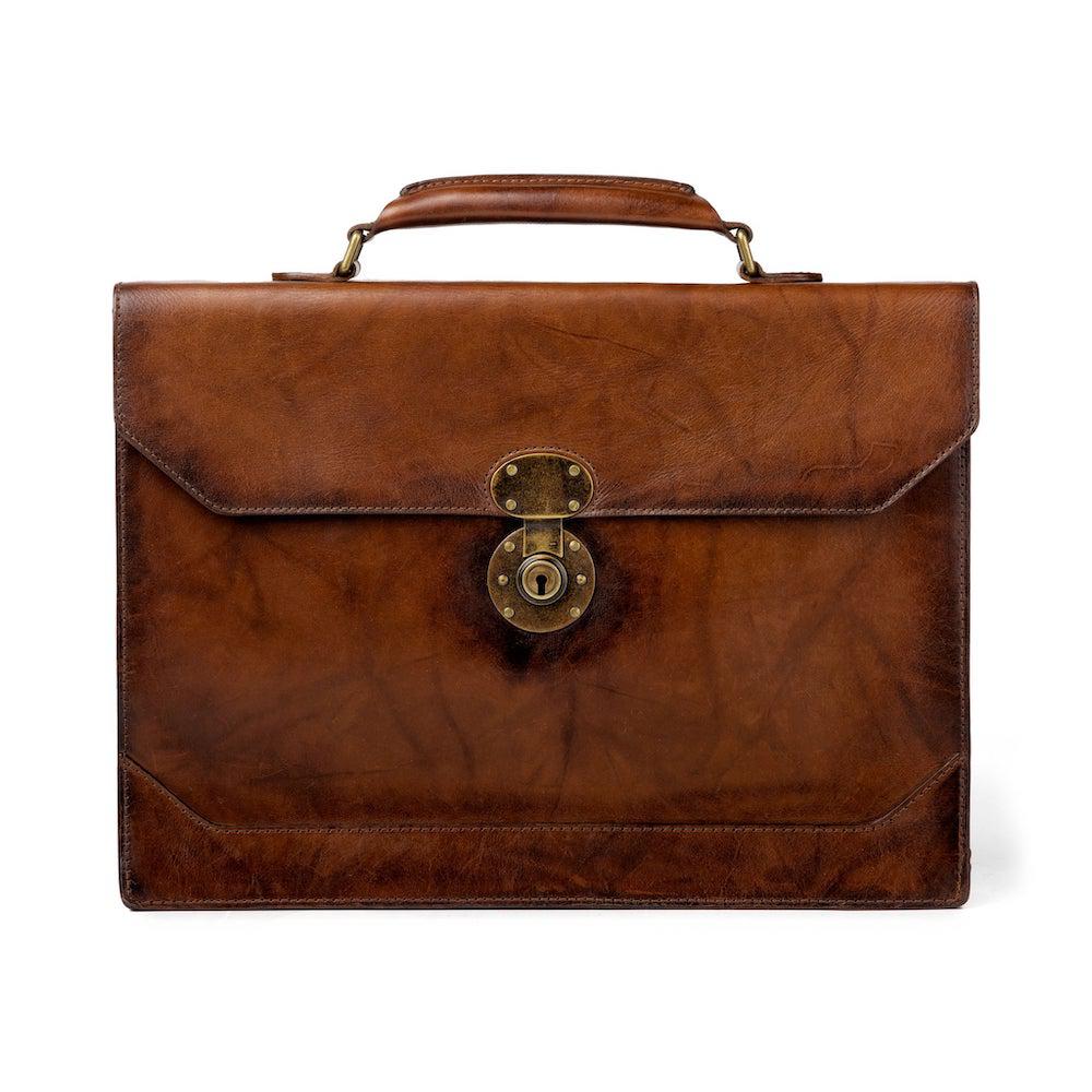 Benjamin Hickory Leather Executive Briefcase - Your Western Decor