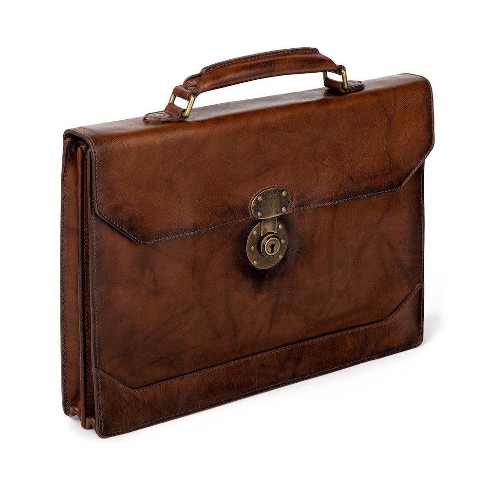 Benjamin Hickory Leather Executive Briefcase - Your Western Decor