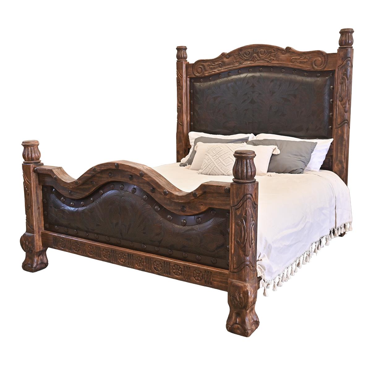 Big Sky Ranch Bed | Western Tooled Leather Bed – Your Western Decor